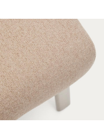 LEA pouf in water repellent chenille and brushed stainless steel legs