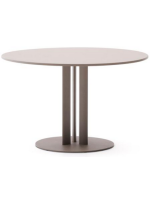 ALVIREX Ø120 or Ø80 table with aluminium top and steel base for indoors and outdoors