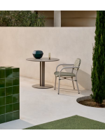 ALVIREX Ø120 or Ø80 table with aluminium top and steel base for indoors and outdoors