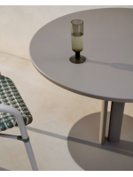 ALVIREX Ø120 or Ø80 table with aluminium top and steel base for indoors and outdoors