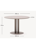 ALVIREX Table Ø120 ou Ø80 avec plateau en aluminium et piètement en acier pour l'intérieur et l'extérieur
