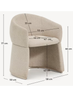BABOL chair with armrests in water repellent chenille