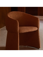 IVROSE chair with armrests in water repellent chenille