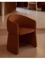 IVROSE Silla con reposabrazos en chenilla hidrófuga