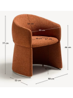 IVROSE chair with armrests in water repellent chenille