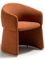 IVROSE chair with armrests in water repellent chenille