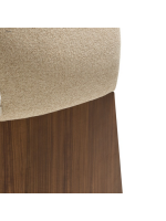 ANTAS chair with armrests in beige water repellent chenille and walnut veneer