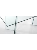 PLANO 180 oder 200 cm fester Tisch aus transparentem gehärtetem Glas für Wohnzimmer Esszimmer Wohnzimmer oder Designstudio