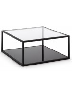 HILL square table 80 x 80 black transparent glass structure