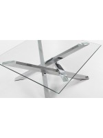 ADO Plancher de verre transparent en métal table basse