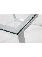 NAVIGLI base 60x60 senza piano in metallo bianco per tavolino quadrato