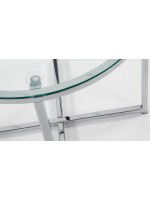 VIVID diam. 50 mesa en cristal templado transparente y metal cromado