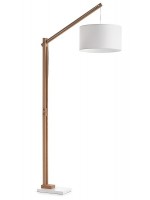 IZAR wooden floor lamp white fabric Lampshade