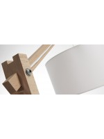 Tissu de lampadaire en bois blanc IZAR abat-jour