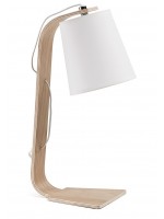 JENNY Lámpara de mesa con pantalla de tela blanca