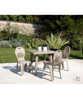 QUADROMAX in technopolymer 80x80 cm square removable table for garden terrace
