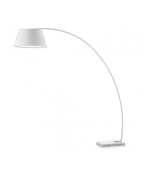 CHOP ad arco con paralume nero lampada da terra base in marmo