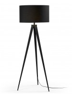 LIPARI black painted metal with floor lamp shade