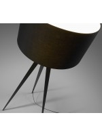 LIPARI schwarz lackiertes Metall mit Stehlampenschirm
