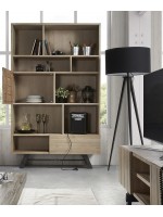 LIPARI black painted metal with floor lamp shade