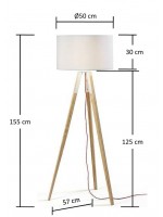 UZAGI en bois avec abat-jour blanc lampadaire