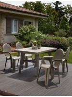 INTRECCIATO 80x80 color choice in square resin table for outdoor gardens and terraces