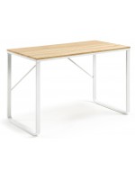 TIMMY 120 cm Schreibtisch mit weißer Metallstruktur und Naturholzplatte für Arbeitszimmer oder Kinderzimmer