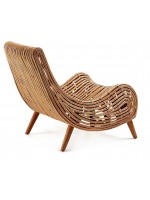 TAKI natural rattan with solid wooden feet armchair